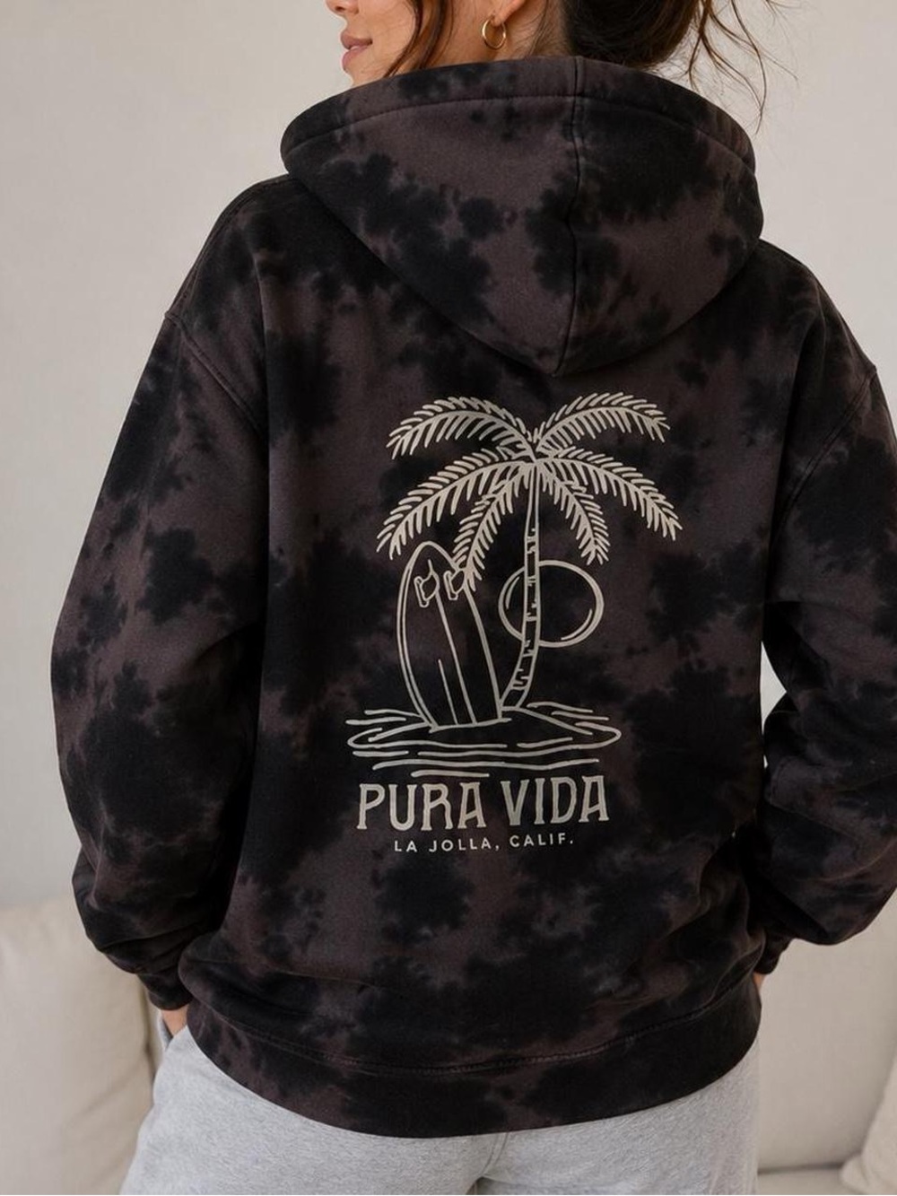 Pura Vida Tie-Dye Hoodie Sweatshirt - Size Small